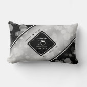 Elegant 25th Silver Wedding Jubileum Kussen (Voorkant)