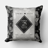 Elegant 25th Silver Wedding Jubileum Kussen (Voorkant)