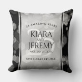 Elegant 25th Silver Wedding Jubileum Kussen (Voorkant)