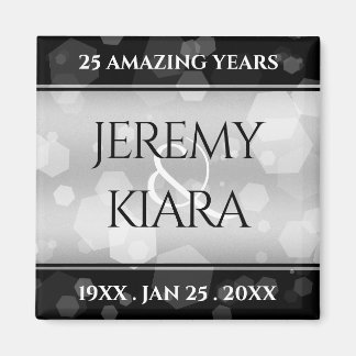 Elegant 25th Silver Wedding Jubileum Magneet
