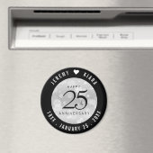 Elegant 25th Silver Wedding Jubileum Magneet (Insitu (Vaatwasser))