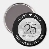Elegant 25th Silver Wedding Jubileum Magneet (Voorkant / Achterkant)