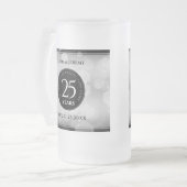 Elegant 25th Silver Wedding Jubileum Matglas Bierpul (Voorkant links)