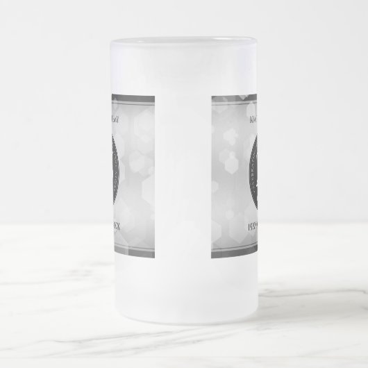 Elegant 25th Silver Wedding Jubileum Matglas Bierpul (Center)