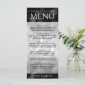 Elegant 25th Silver Wedding Jubileum Menu (Staand voorkant)