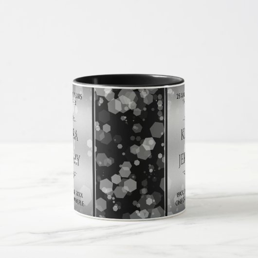 Elegant 25th Silver Wedding Jubileum Mok (Midden)