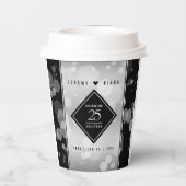 Elegant 25th Silver Wedding Jubileum Papieren Bekers (Achterkant)