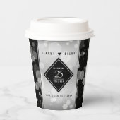 Elegant 25th Silver Wedding Jubileum Papieren Bekers (Voorkant)