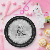 Elegant 25th Silver Wedding Jubileum Papieren Bordje (Feest)