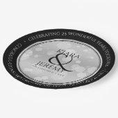 Elegant 25th Silver Wedding Jubileum Papieren Bordje (Gekanteld)