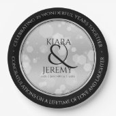 Elegant 25th Silver Wedding Jubileum Papieren Bordje (Voorkant)