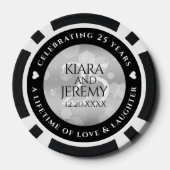 Elegant 25th Silver Wedding Jubileum Poker Chips (Achterkant)