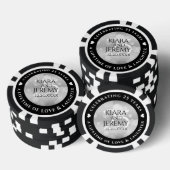 Elegant 25th Silver Wedding Jubileum Poker Chips (Opstapeling)