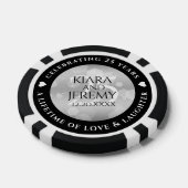 Elegant 25th Silver Wedding Jubileum Poker Chips (Enkel)