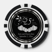 Elegant 25th Silver Wedding Jubileum Poker Chips (Voorkant)
