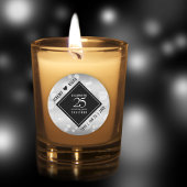 Elegant 25th Silver Wedding Jubileum Ronde Sticker