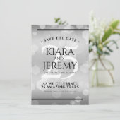 Elegant 25th Silver Wedding Jubileum Save The Date (Staand voorkant)