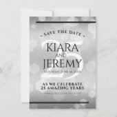 Elegant 25th Silver Wedding Jubileum Save The Date (Voorkant)