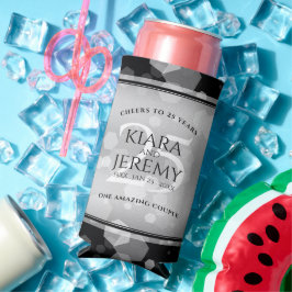 Elegant 25th Silver Wedding Jubileum Seltzer Blikjeskoeler