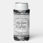 Elegant 25th Silver Wedding Jubileum Seltzer Blikjeskoeler (Seltzer Voorkant)