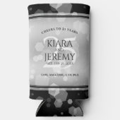 Elegant 25th Silver Wedding Jubileum Seltzer Blikjeskoeler (Voorkant)