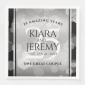 Elegant 25th Silver Wedding Jubileum Servet (Voorkant)