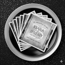 Elegant 25th Silver Wedding Jubileum Servet