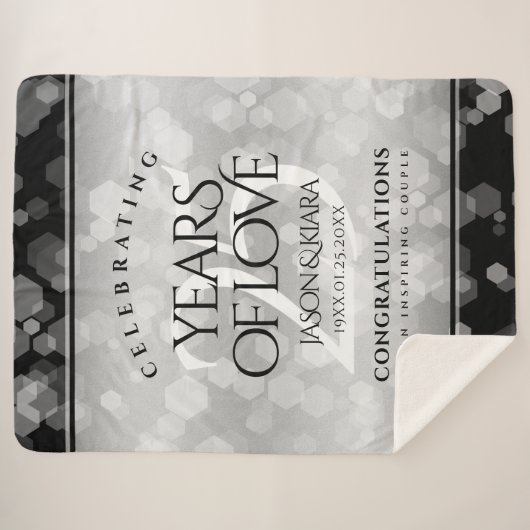 Elegant 25th Silver Wedding Jubileum Sherpa Deken (Voorkant (horizontaal))