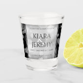 Elegant 25th Silver Wedding Jubileum Shot Glas (Voorkant)