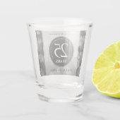 Elegant 25th Silver Wedding Jubileum Shot Glas (Achterkant)