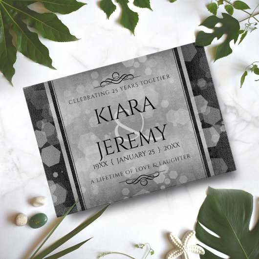 Elegant 25th Silver Wedding Jubileum Snijplank