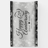 Elegant 25th Silver Wedding Jubileum Spandoek (Verticaal)