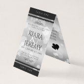 Elegant 25th Silver Wedding Jubileum Table Kaart (Achterkant)