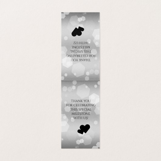 Elegant 25th Silver Wedding Jubileum Table Kaart (Binnenkant ongevouwen)