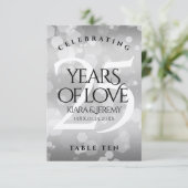 Elegant 25th Silver Wedding Jubileum Table Kaart (Staand voorkant)