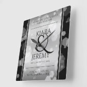 Elegant 25th Silver Wedding Jubileum Vierkante Klok (Hoek)