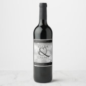 Elegant 25th Silver Wedding Jubileum Wijn Etiket (Voorkant)