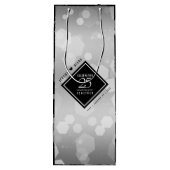 Elegant 25th Silver Wedding Jubileum Wine Gift Wijn Cadeautas (Achterkant)