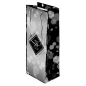 Elegant 25th Silver Wedding Jubileum Wine Gift Wijn Cadeautas (Voorkant Gekanteld)