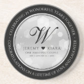 Elegant 25th Silver Wedding Jubileum Zandsteen Onderzetter (Voorkant)