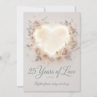 Elegant 25th Wedding Anniversary Card Feestdagenkaart