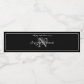 Elegant 25th Wedding Jubileum Aangepast + Monogram Waterfles Etiket (Enkel label)