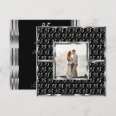 Elegant 25th Wedding Jubileum Black en Silver Kaart (Voorkant / Achterkant)