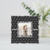 Elegant 25th Wedding Jubileum Black en Silver Kaart (Staand voorkant)
