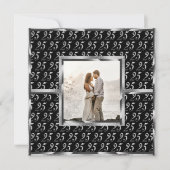 Elegant 25th Wedding Jubileum Black en Silver Kaart (Voorkant)