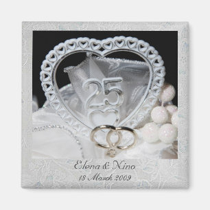 Elegant 25th Wedding Jubileum Magnet