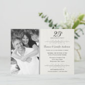 Elegant 25th Wedding Jubileum Party Kaart (Staand voorkant)