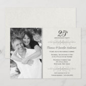 Elegant 25th Wedding Jubileum Party Kaart (Voorkant / Achterkant)