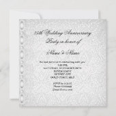 Elegant 25th Wedding Jubileum Party Lace White Kaart (Achterkant)