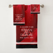 Elegant 26th Roos Wedding Jubileum Celebration Bad Handdoek (Insitu)